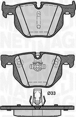 Magneti Marelli 363916060487 - Тормозные колодки, дисковые, комплект autospares.lv