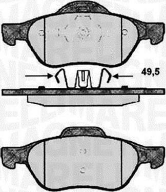 Magneti Marelli 363916060572 - Тормозные колодки, дисковые, комплект autospares.lv