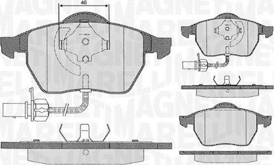 Magneti Marelli 363916060143 - Тормозные колодки, дисковые, комплект autospares.lv