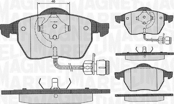 Magneti Marelli 363916060130 - Тормозные колодки, дисковые, комплект autospares.lv