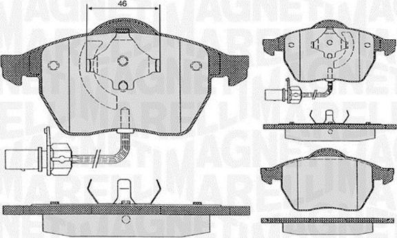 Magneti Marelli 363916060261 - Тормозные колодки, дисковые, комплект autospares.lv