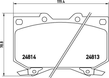 Akebono ACT812 - Тормозные колодки, дисковые, комплект autospares.lv