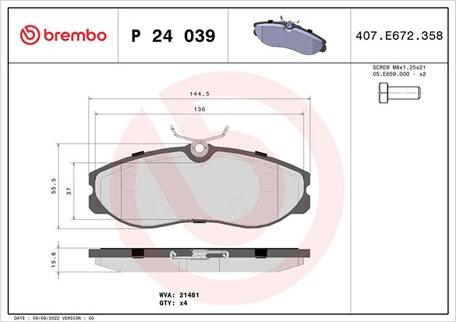 Magneti Marelli 363700424039 - Тормозные колодки, дисковые, комплект autospares.lv