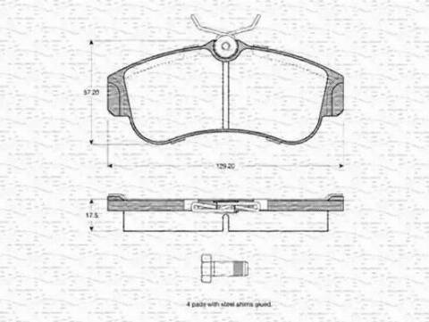 Magneti Marelli 363702160941 - Тормозные колодки, дисковые, комплект autospares.lv