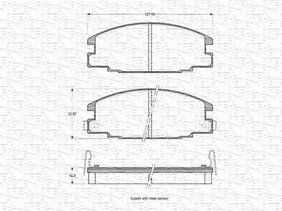 Magneti Marelli 363702160952 - Тормозные колодки, дисковые, комплект autospares.lv