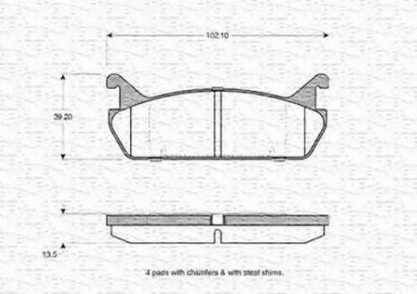 Magneti Marelli 363702160968 - Тормозные колодки, дисковые, комплект autospares.lv