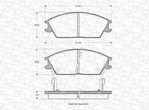 Magneti Marelli 363702160972 - Тормозные колодки, дисковые, комплект autospares.lv