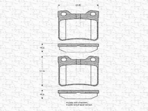 Magneti Marelli 363702160405 - Тормозные колодки, дисковые, комплект autospares.lv