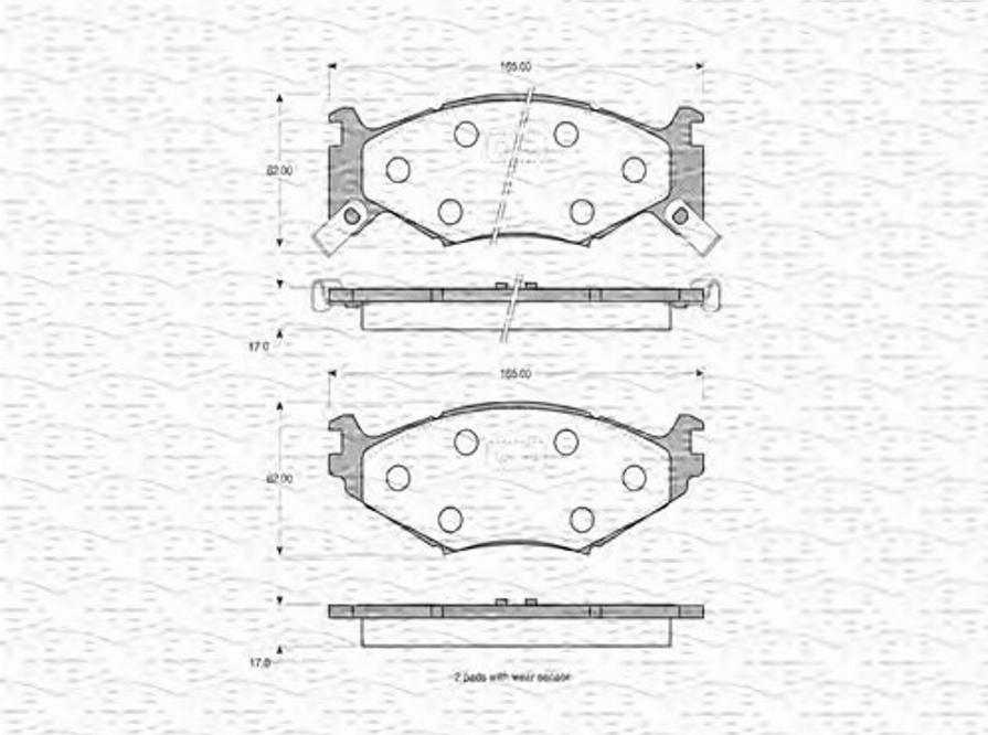 Magneti Marelli 363702160592 - Тормозные колодки, дисковые, комплект autospares.lv