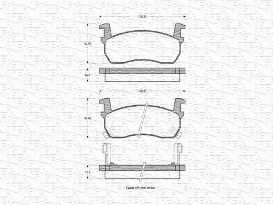 Magneti Marelli 363702160502 - Тормозные колодки, дисковые, комплект autospares.lv