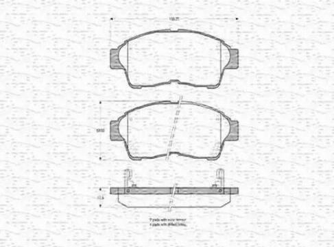 Magneti Marelli 363702160584 - Тормозные колодки, дисковые, комплект autospares.lv