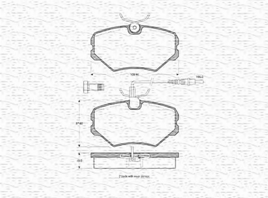 Magneti Marelli 363702160537 - Тормозные колодки, дисковые, комплект autospares.lv