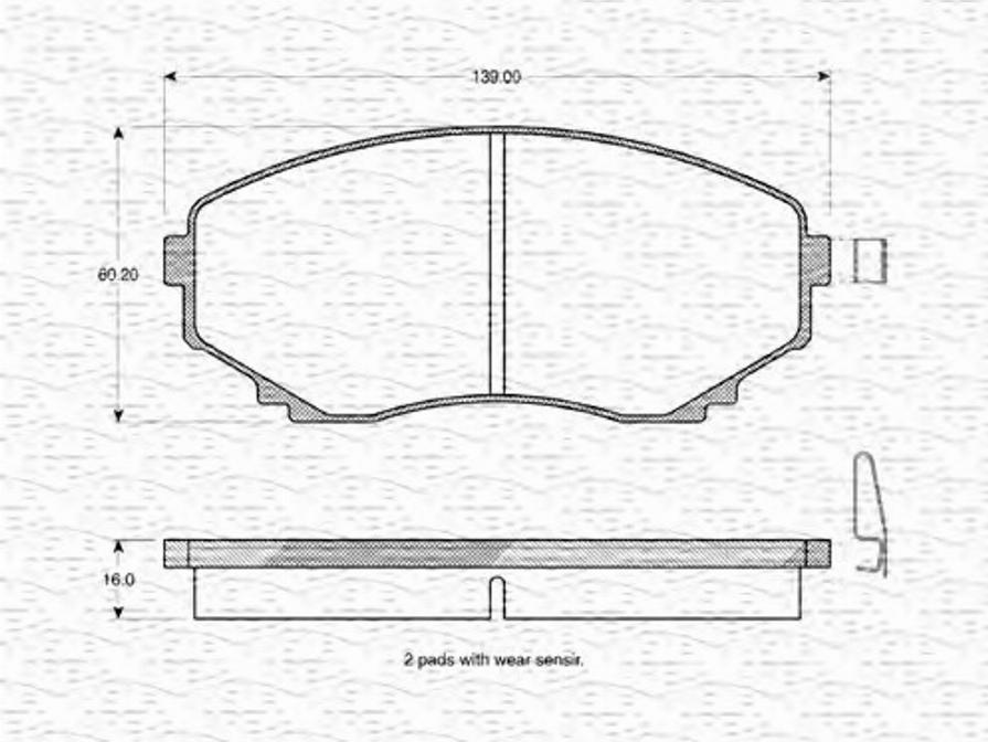 Magneti Marelli 363702160608 - Тормозные колодки, дисковые, комплект autospares.lv