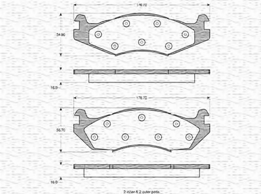 Magneti Marelli 363702160626 - Тормозные колодки, дисковые, комплект autospares.lv