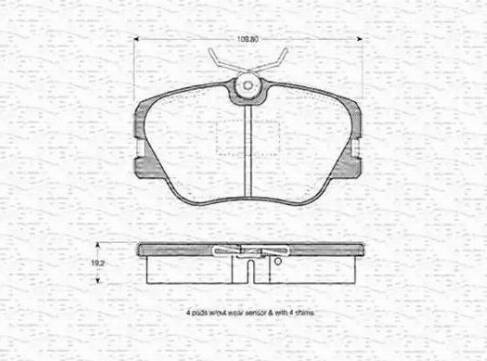 Magneti Marelli 363702160044 - Тормозные колодки, дисковые, комплект autospares.lv