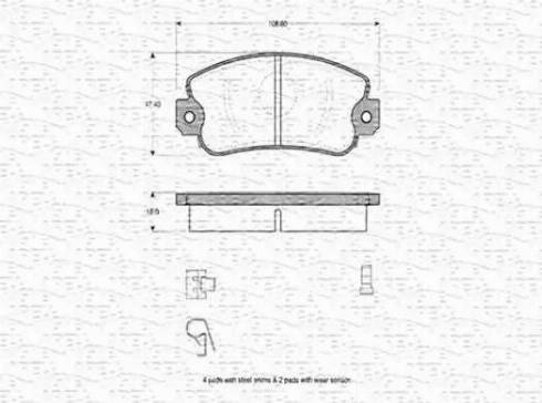 Magneti Marelli 363702160141 - Тормозные колодки, дисковые, комплект autospares.lv