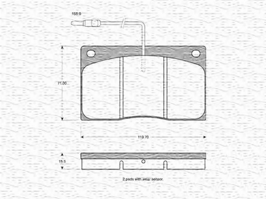 Magneti Marelli 363702160850 - Тормозные колодки, дисковые, комплект autospares.lv