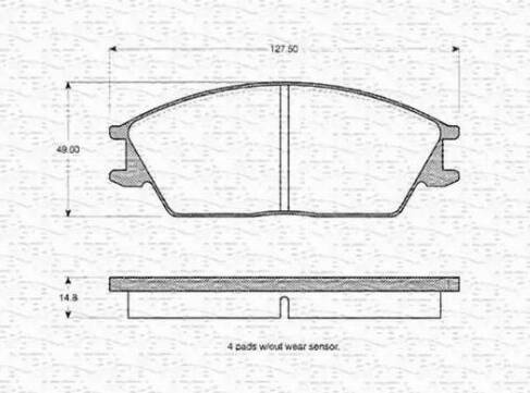 Magneti Marelli 363702160815 - Тормозные колодки, дисковые, комплект autospares.lv