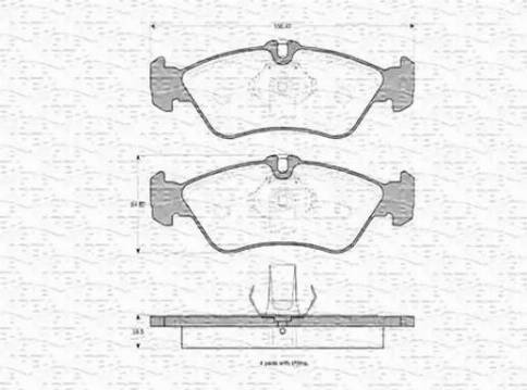 Magneti Marelli 363702160397 - Тормозные колодки, дисковые, комплект autospares.lv