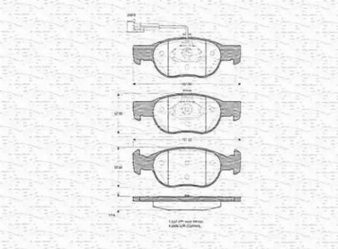 Magneti Marelli 363702160340 - Тормозные колодки, дисковые, комплект autospares.lv