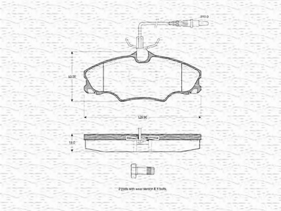 Magneti Marelli 363702160362 - Тормозные колодки, дисковые, комплект autospares.lv