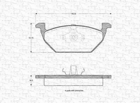 Magneti Marelli 363702160330 - Тормозные колодки, дисковые, комплект autospares.lv