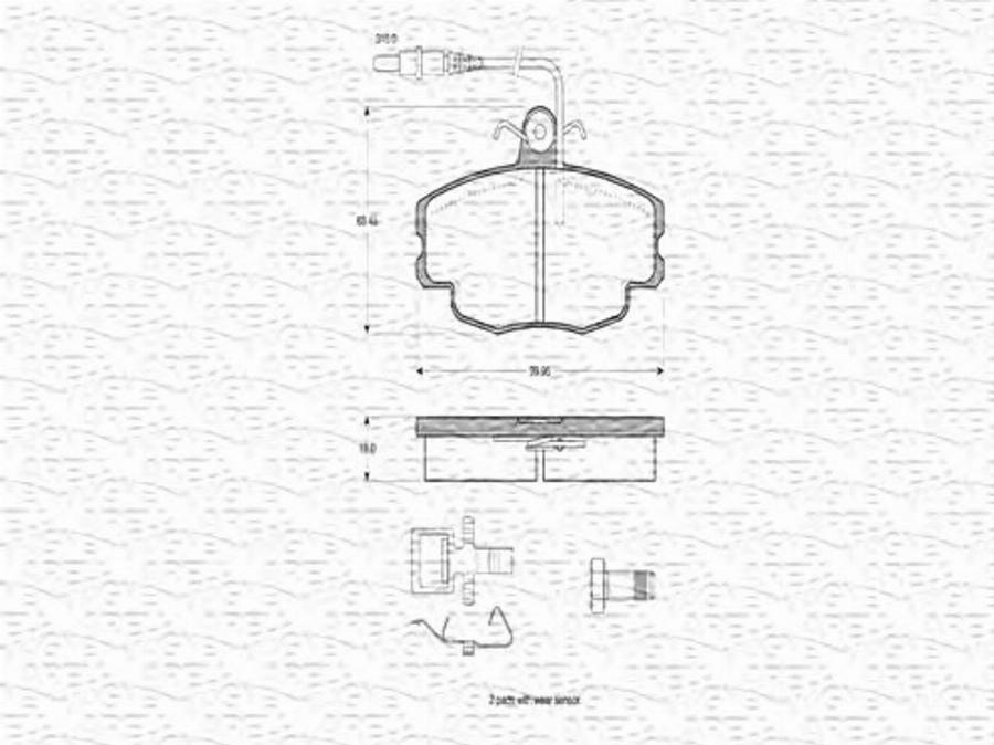 Magneti Marelli 363702160294 - Тормозные колодки, дисковые, комплект autospares.lv