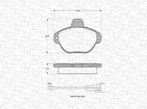 Magneti Marelli 363702160298 - Тормозные колодки, дисковые, комплект autospares.lv