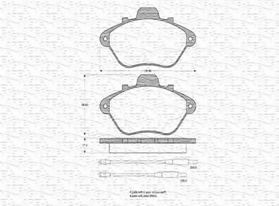 Magneti Marelli 363702160241 - Тормозные колодки, дисковые, комплект autospares.lv