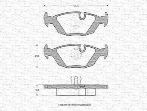 Magneti Marelli 363702160200 - Тормозные колодки, дисковые, комплект autospares.lv