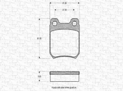 Magneti Marelli 363702160270 - Тормозные колодки, дисковые, комплект autospares.lv