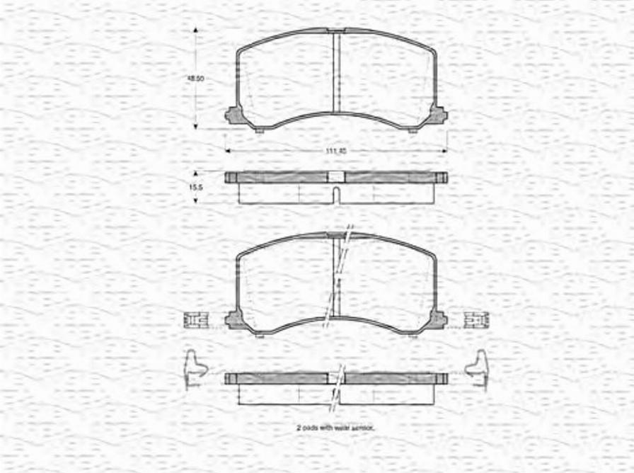 Magneti Marelli 363702160752 - Тормозные колодки, дисковые, комплект autospares.lv