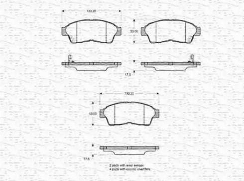 Magneti Marelli 363702160781 - Тормозные колодки, дисковые, комплект autospares.lv