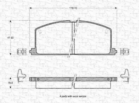 Magneti Marelli 363702160787 - Тормозные колодки, дисковые, комплект autospares.lv