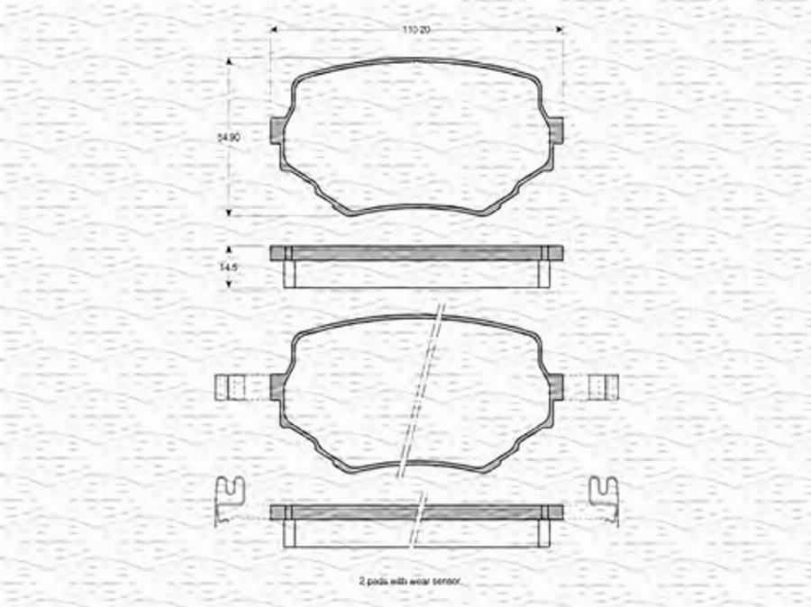 Magneti Marelli 363702160776 - Тормозные колодки, дисковые, комплект autospares.lv