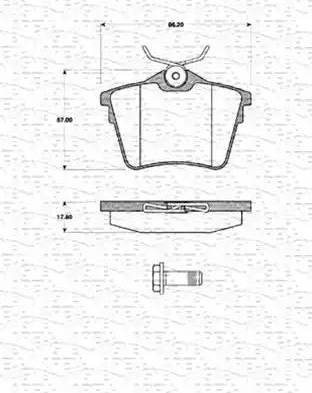 Magneti Marelli 363702161415 - Тормозные колодки, дисковые, комплект autospares.lv