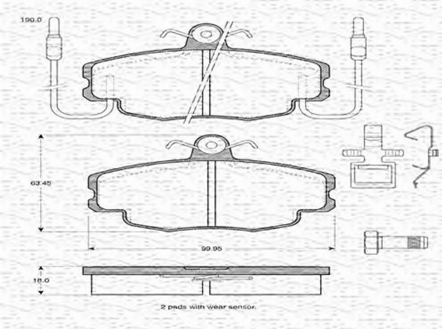 Magneti Marelli 363702161018 - Тормозные колодки, дисковые, комплект autospares.lv