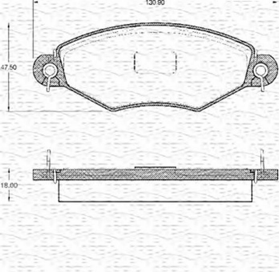 Magneti Marelli 363702161039 - Тормозные колодки, дисковые, комплект autospares.lv