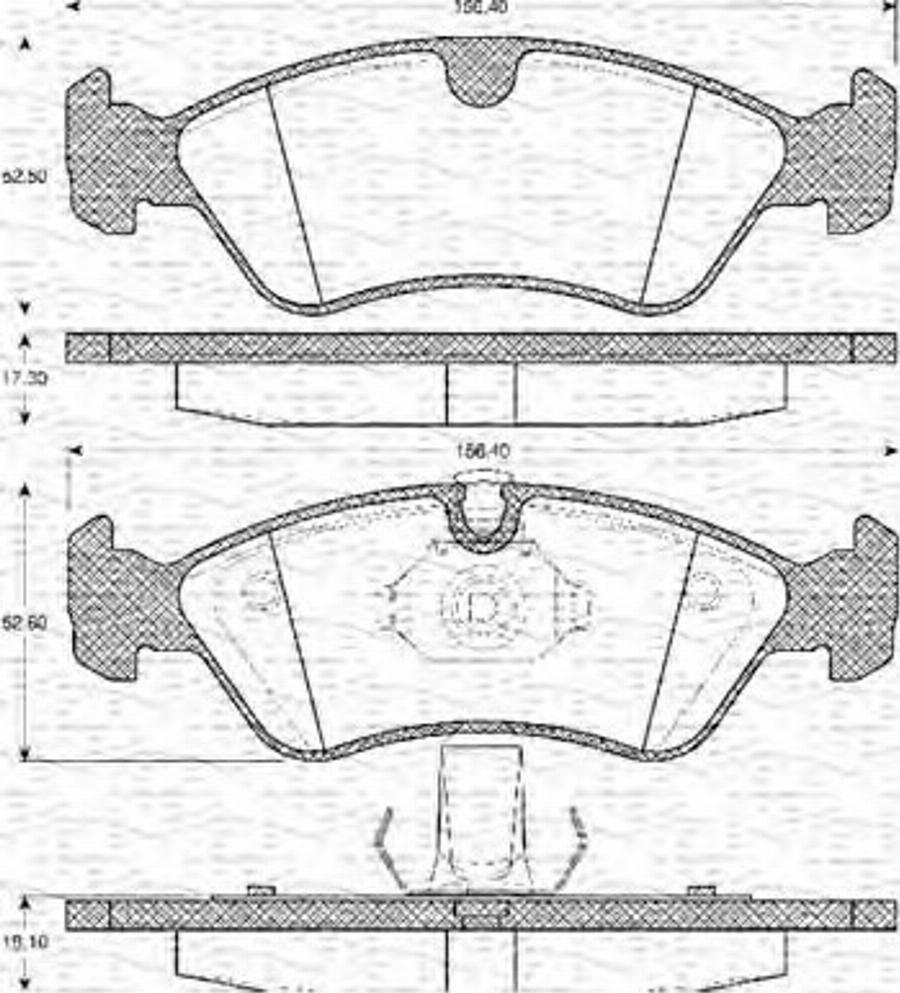 Magneti Marelli 363702161070 - Тормозные колодки, дисковые, комплект autospares.lv