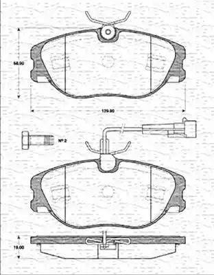 Magneti Marelli 363702161190 - Тормозные колодки, дисковые, комплект autospares.lv