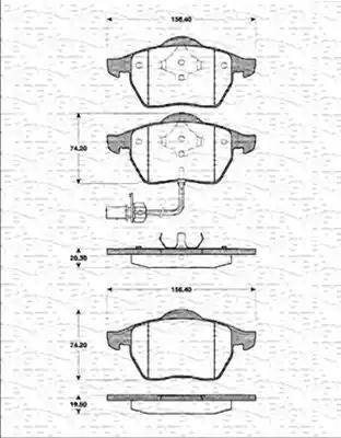 Magneti Marelli 363702161191 - Тормозные колодки, дисковые, комплект autospares.lv