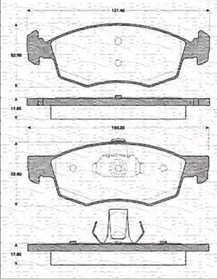 Magneti Marelli 363702161186 - Тормозные колодки, дисковые, комплект autospares.lv