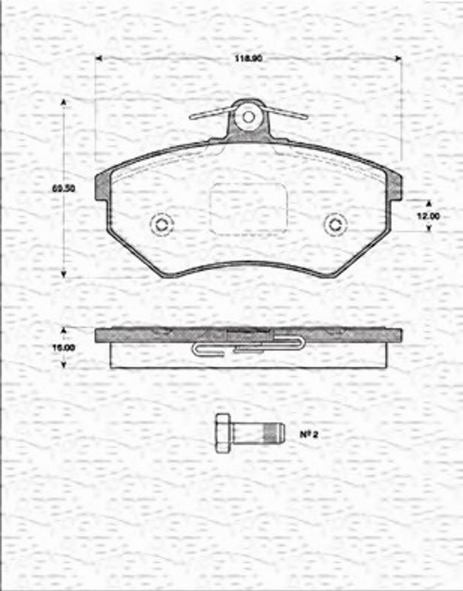 Magneti Marelli 363702161181 - Тормозные колодки, дисковые, комплект autospares.lv