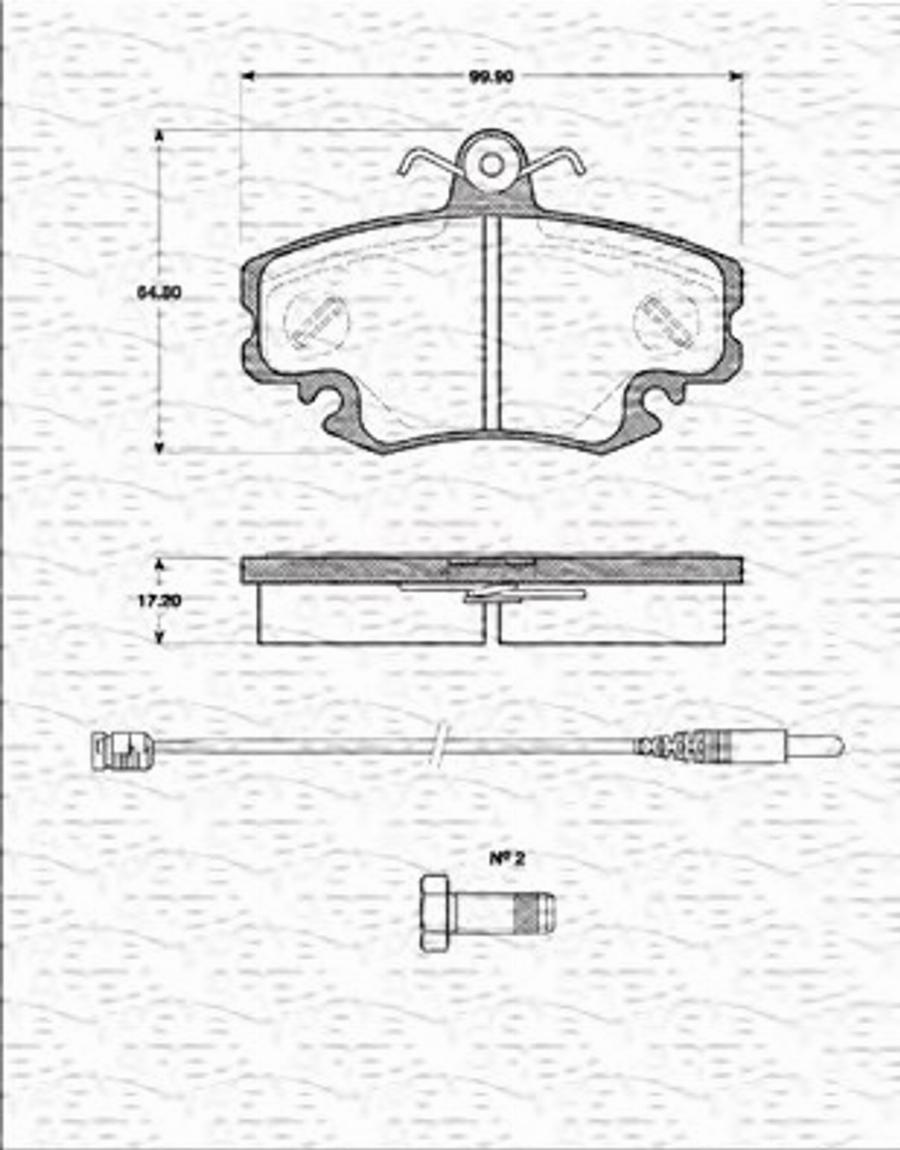 Magneti Marelli 363702161182 - Тормозные колодки, дисковые, комплект autospares.lv