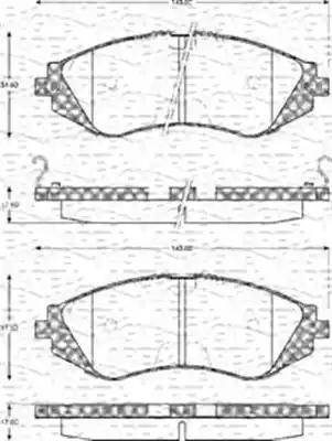 Magneti Marelli 363702161128 - Тормозные колодки, дисковые, комплект autospares.lv