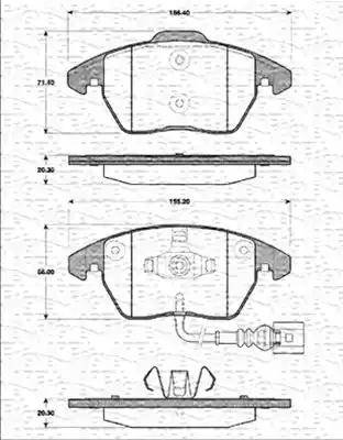 Magneti Marelli 363702161171 - Тормозные колодки, дисковые, комплект autospares.lv