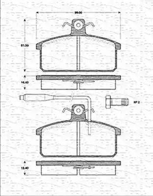 Magneti Marelli 363702161178 - Тормозные колодки, дисковые, комплект autospares.lv