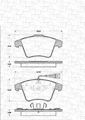 Magneti Marelli 363702161392 - Тормозные колодки, дисковые, комплект autospares.lv