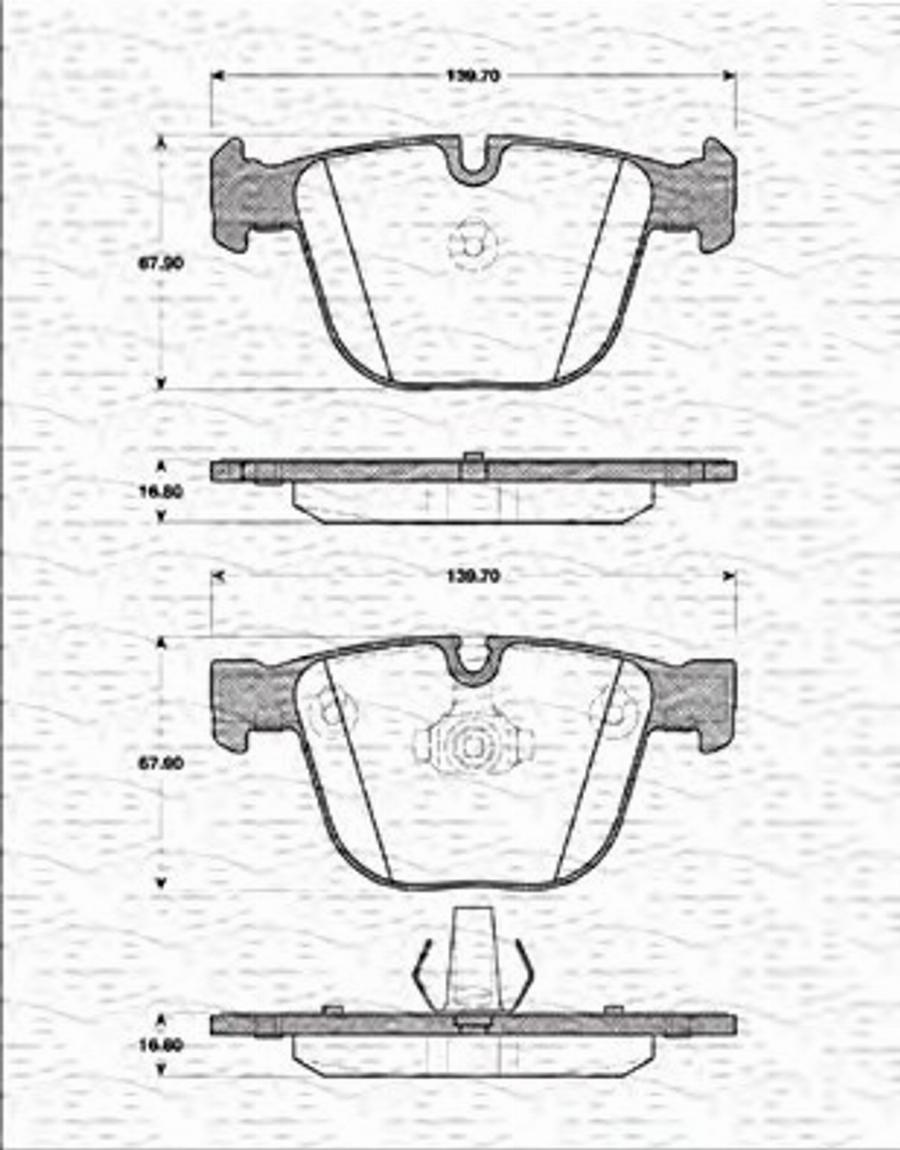 Magneti Marelli 363702161334 - Тормозные колодки, дисковые, комплект autospares.lv