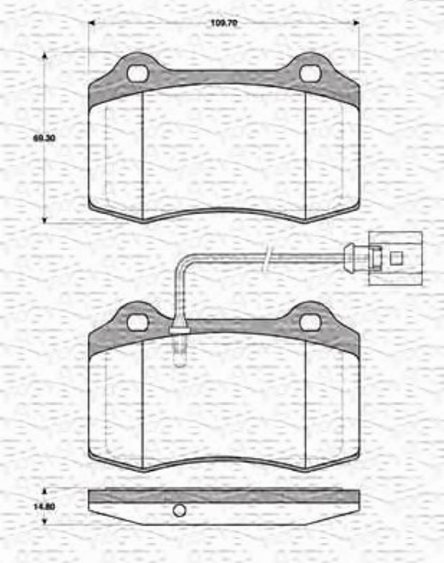 Magneti Marelli 363702161325 - Тормозные колодки, дисковые, комплект autospares.lv